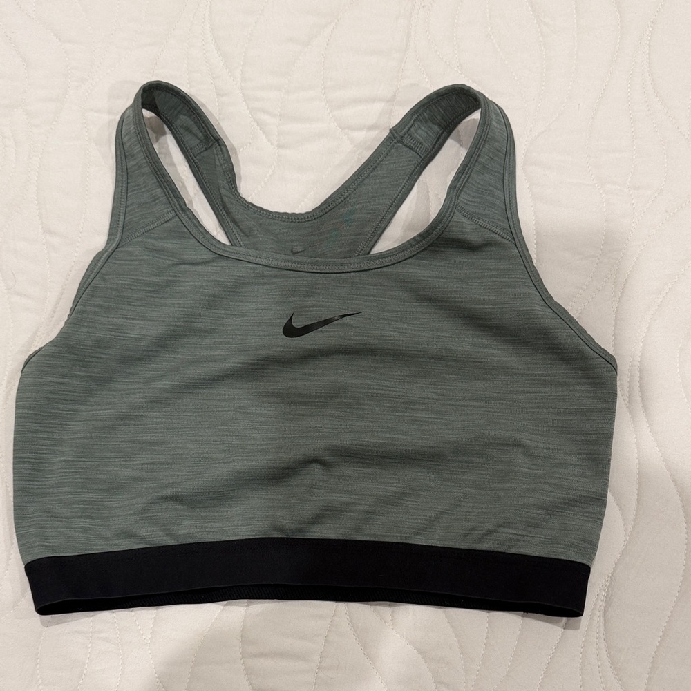 Nike Women's Olive Sports Bra with Black Band